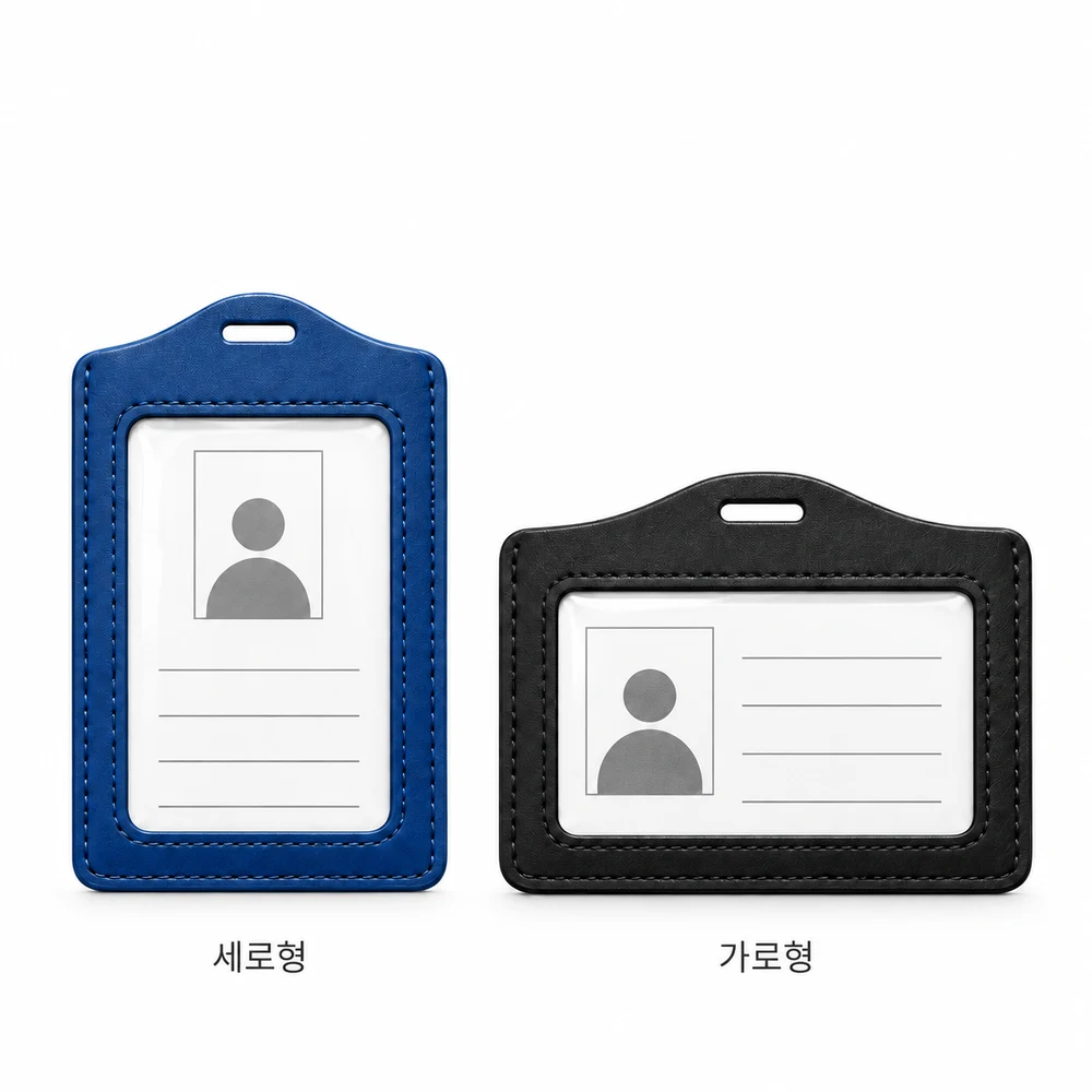 PU 가죽 사원증 카드홀더 주문제작 · 제작 참고 이미지
