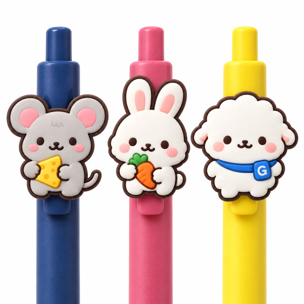 PVC 캐릭터 볼펜 · 제작 참고 이미지